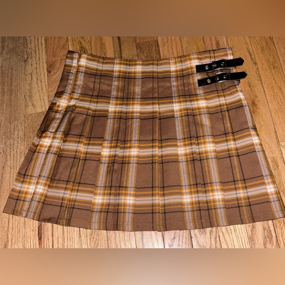 Orange Plaid Skirt